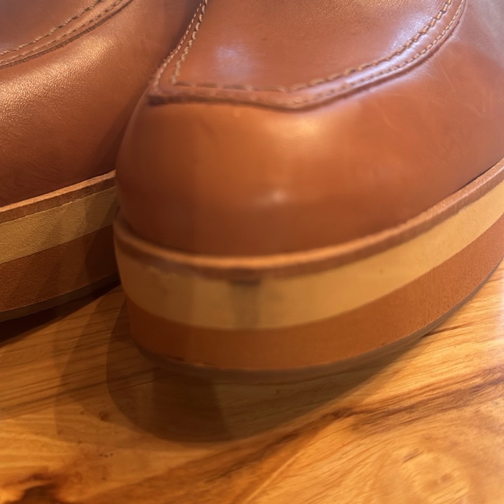Bernardo Sophia Moc Clog with wood block heel Size 10 Honey brown leather - Picture 4 of 14